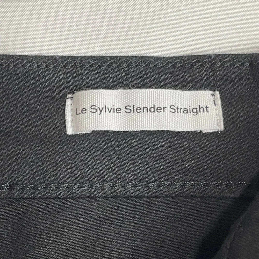 Frame High Rise Straight Coated  Stretchy Jeans in Noir Womens Size 29 - Picture 10 of 14